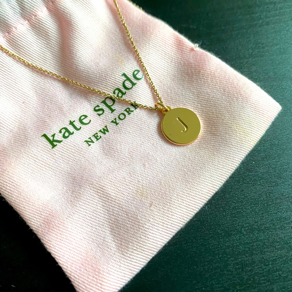 Rose Gold Kate Spade ‘J’ Initial Pendant Necklace